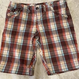 Maurices Women’s Size 7/8 Plaid Brown/Blue Shorts